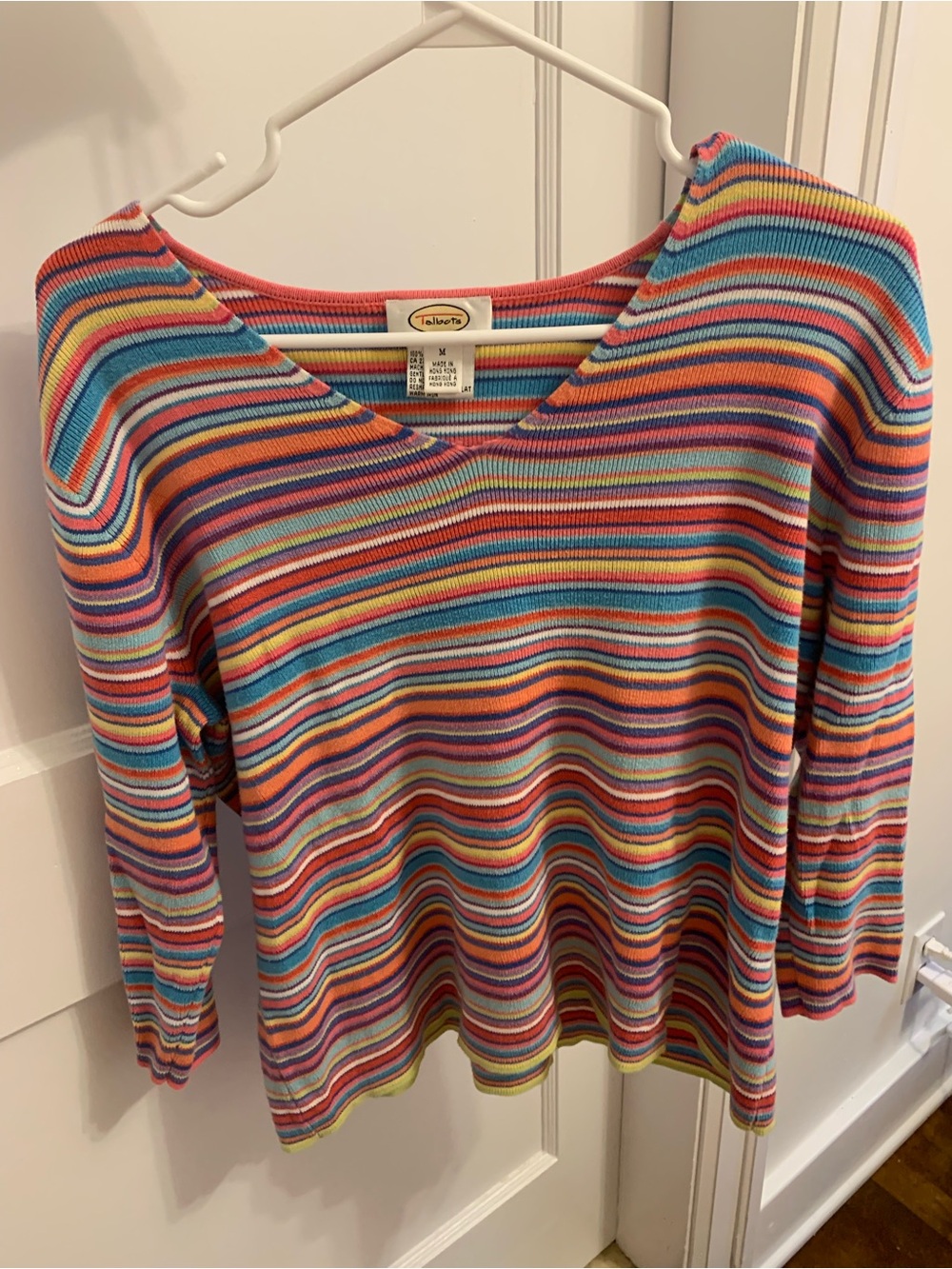 Talbots Multicolor Striped V-Neck Women's Top